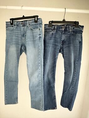 Two Pairs of Classic Blue Denim Jeans